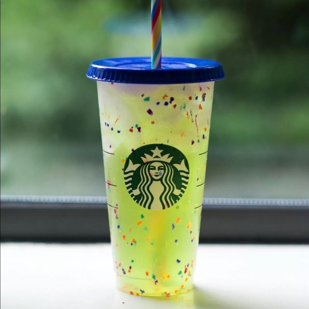 2 Starbucks confetti cups with rainbow straws… - Picture 7 of 12